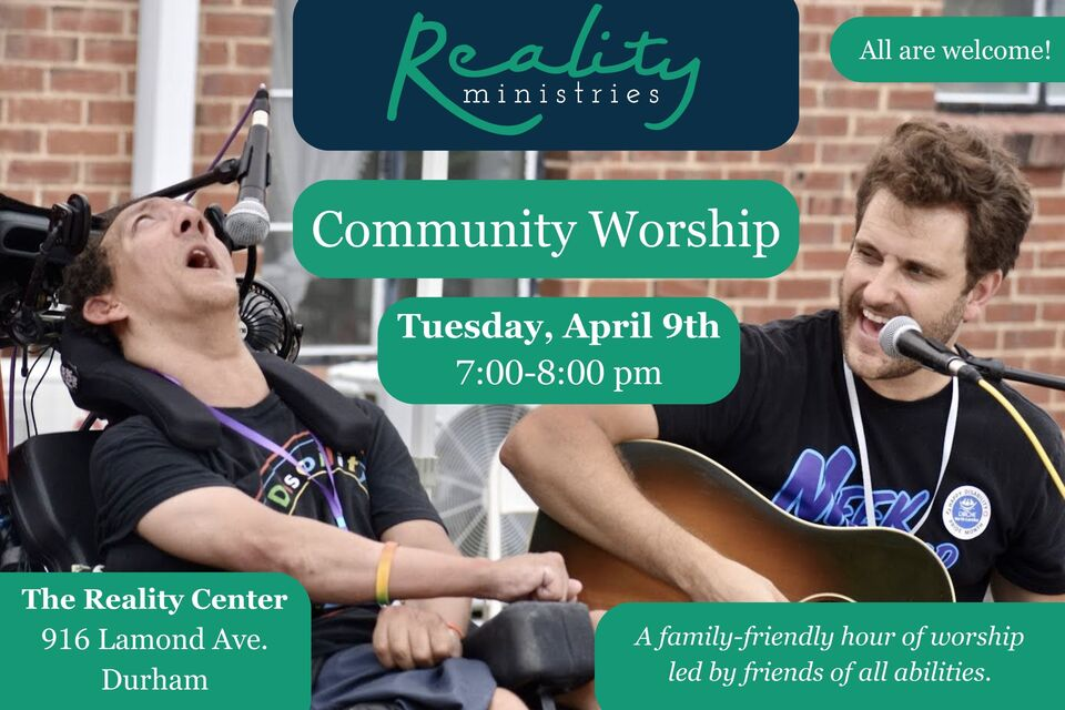 4 people playing music and dates for a community worship gathering - 9/25 at 7pm